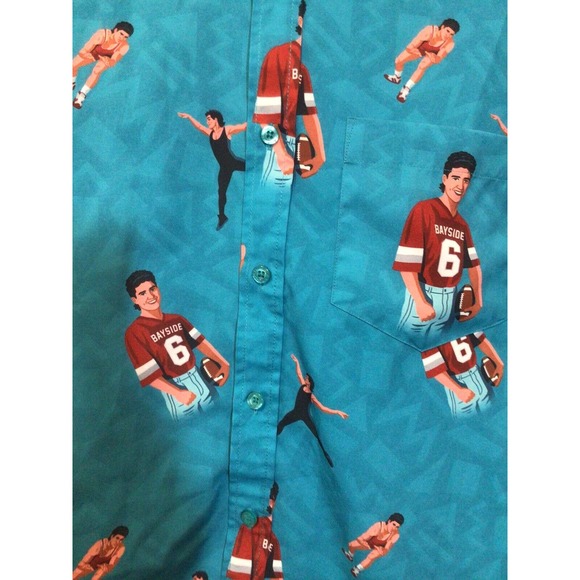 RSVLTS AC Slater Triple Threat Saved by the Bell Button Down Shirt Size Medium - Picture 3 of 8